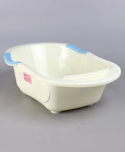 Baby Bath Tub Animal Print Medium Size - Cream Blue