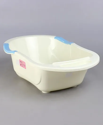 Baby Bath Tub Animal Print Medium Size - Cream Blue