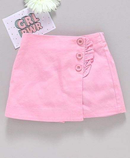 Memory Life Solid Colour Divider Skirt - Pink