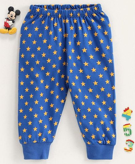 Babyhug Full Length Lounge Pant Allover Star Print - Blue