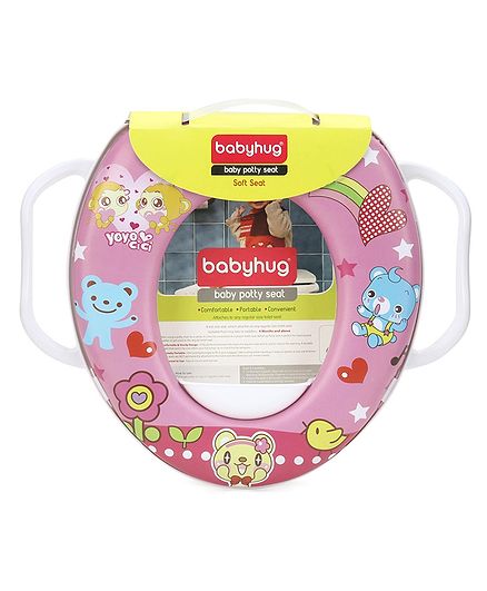 Babyhug Baby Potty Seat With Handle Yoyocici Print - Pink