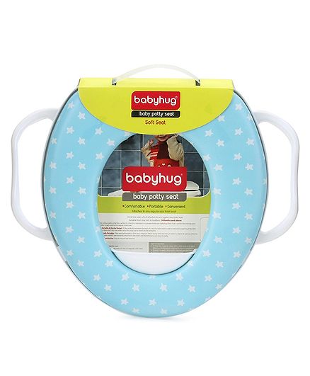 Babyhug Baby Potty Seat with Handle Star Print - Blue