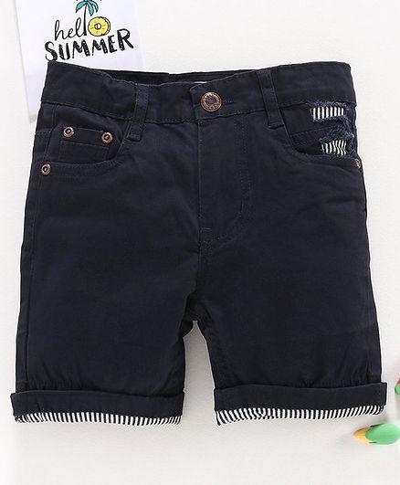 Memory Life Solid Colour Shorts - Navy Blue