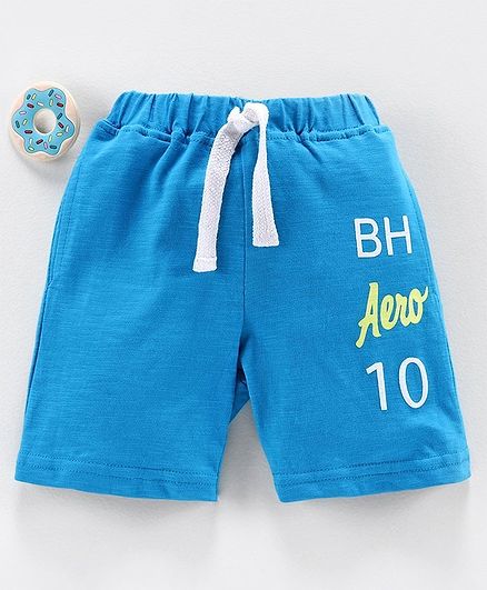 Babyhug Mid Thigh Length Shorts Text Print - Blue