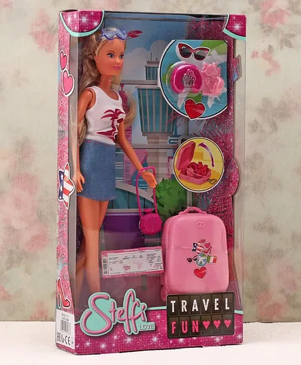 Steffi Love Travel Doll White Blue - Height 29 cm