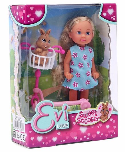 Simba Evi Love Doll with Scooter & Bunny - Height 12 cm