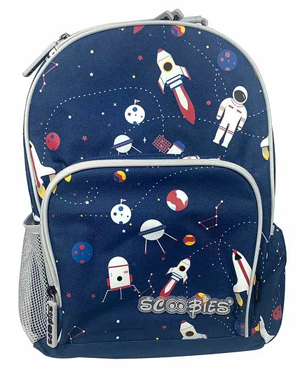 Scoobies Glow in Dark Backpack Space Theme Print Navy - 17.7 Inches