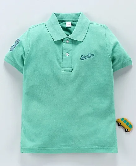 ToffyHouse Half Sleeves Tee Super Polo Embroidery - Sea Green