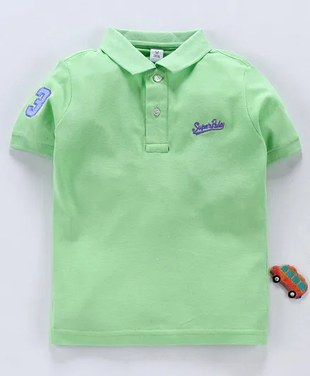 ToffyHouse Half Sleeves Tee Super Polo Embroidery - Light Green