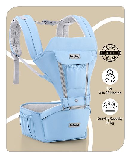 Babyhug Cherish 5-in-1 Hip Seat cum Baby Carrier - Blue