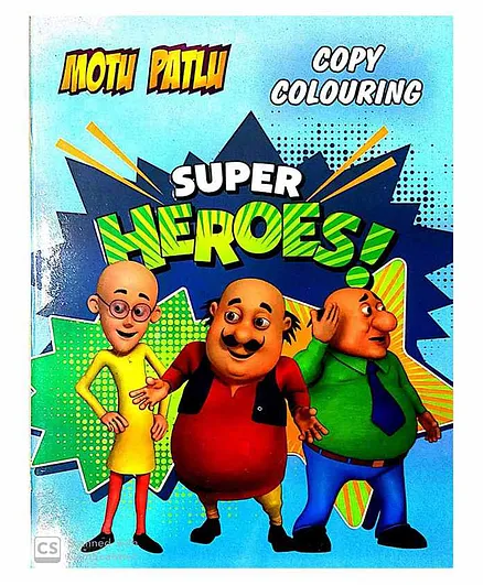 Motu Patlu Copy Coloring Book Super Heroes Theme - English
