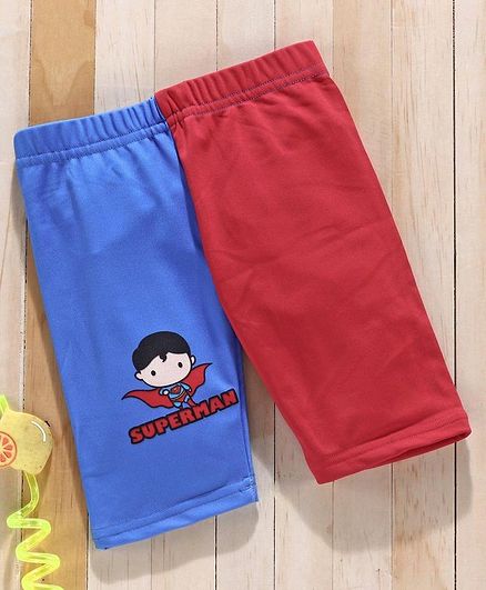 Mom's Love Swimming Trunk Superman Print - Blue Red