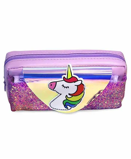 Fiddlerz Pencil Pouch Unicorn Patch - Pink Purple