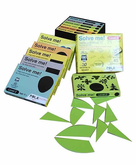Pola Puzzles Solve Me Level 2 Tangram Puzzle Multicolor Pack of 6 - 100 Pieces