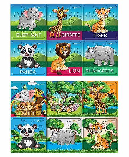 Pola Puzzles Animal Jigsaw Set of 12 - 9 Pieces Each