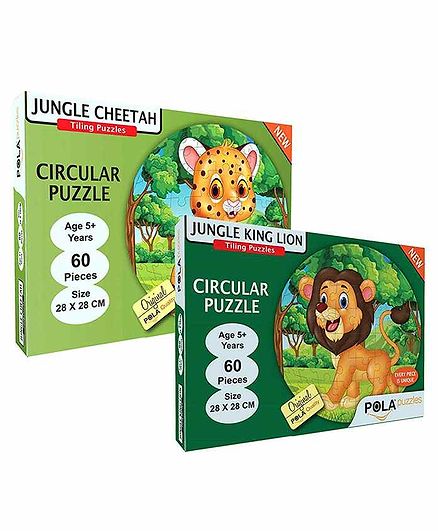 Pola Puzzles Jungle Cheetah & Lion Jigsaw Pack of 2 - 60 Pieces Each