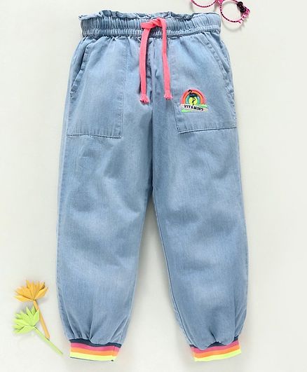 Vitamins Full Length Denim Jogger Jeans - Light Blue