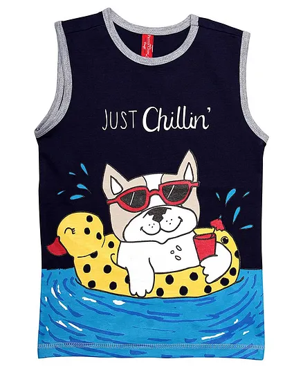 ParrotCrow Sleeveless Animal Print Tee - Blue