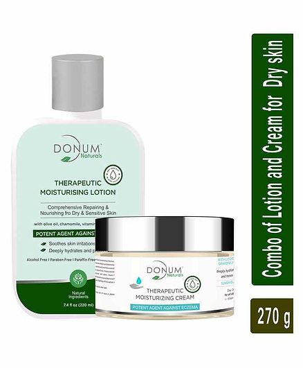 Donum Naturals Therapeutic Ultra Hydrating Body Lotion & Skin Repairing Face Creamfor Dry Senstive Skin - Combo Of 2