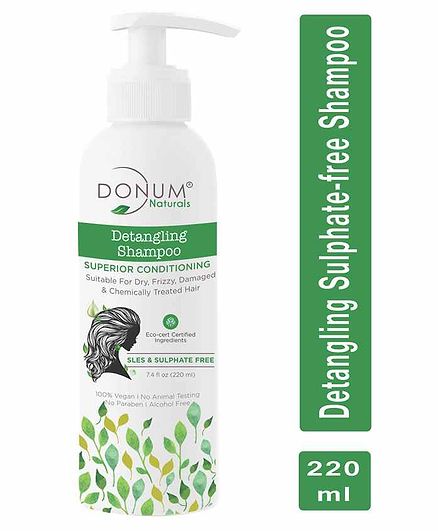 Donum Naturals Detangling Superior Conditioning Shampoo Sulphate Free For Dry, Frizzy, Damaged & Chemically Treated Hair -220 ml