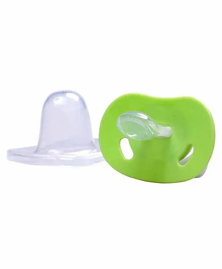 Small Wonder Orthodontic Silicone Pacifier With Cover Green And Brown - Pack of 2