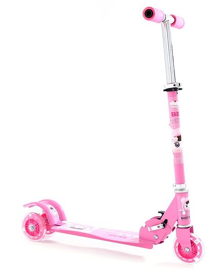 Three Wheel Kid's Scooter Bear Print - Pink