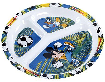Mickey Mouse And Friends Print 3 Section Plate - Round