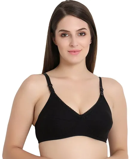 FABURA Solid Maternity Bra - Black