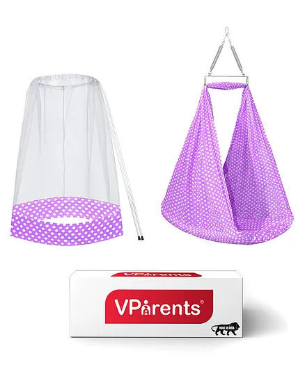 Vparents Swing Cradle with Mosquito Net and Spring - Purple