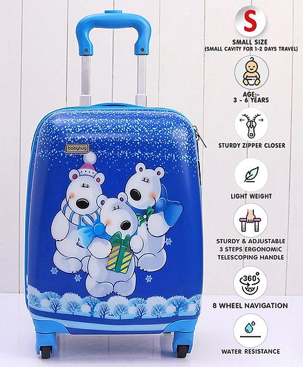 Babyhug Kid's Trolley Bag Brae Print 18 Inches - Blue