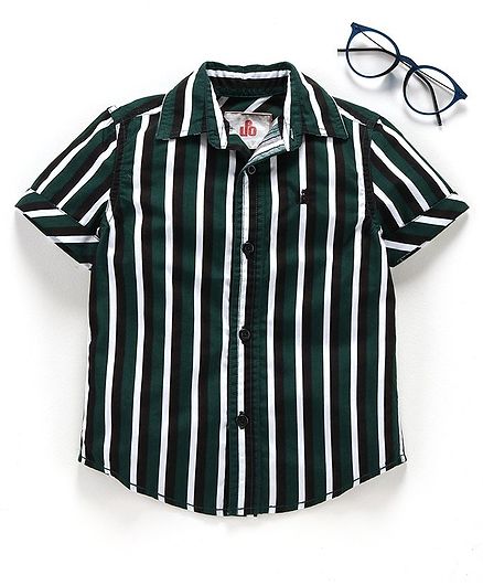Under Fourteen Only Striped Half Sleeves Shirt - Green