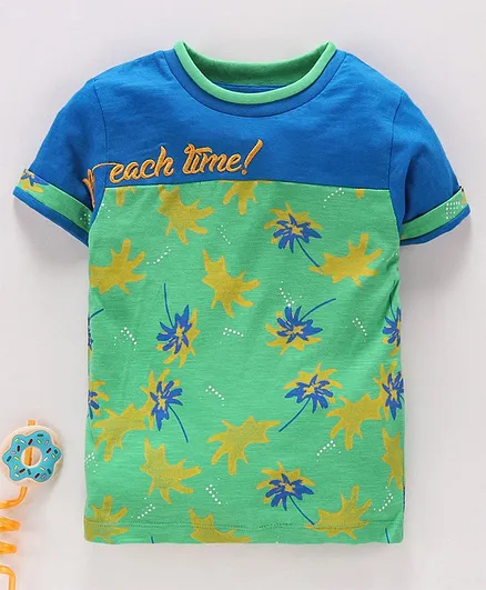 Under Fourteen Only Half Sleeves Splash Print Tee - Green