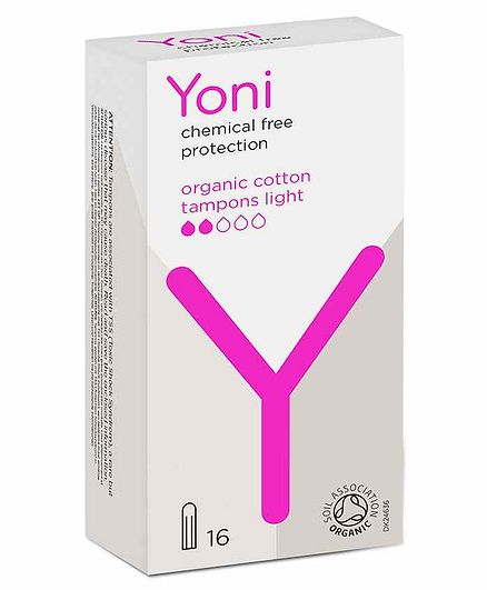 Yoni Organic Cotton Tampons Light - 16 Pieces