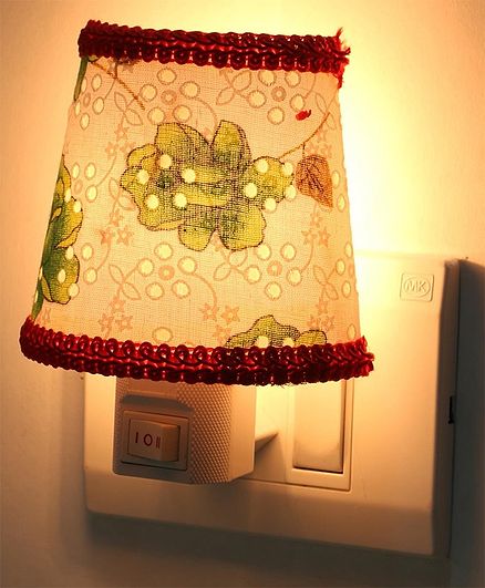 Baby Night Lamp with Lace Floral Print - Green