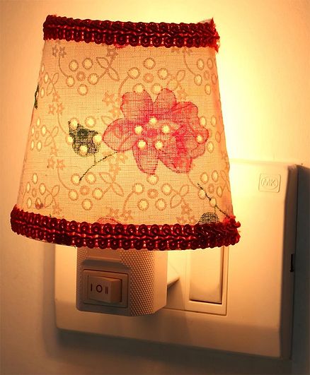 Baby Night Lamp with Lace Floral Print - Pink