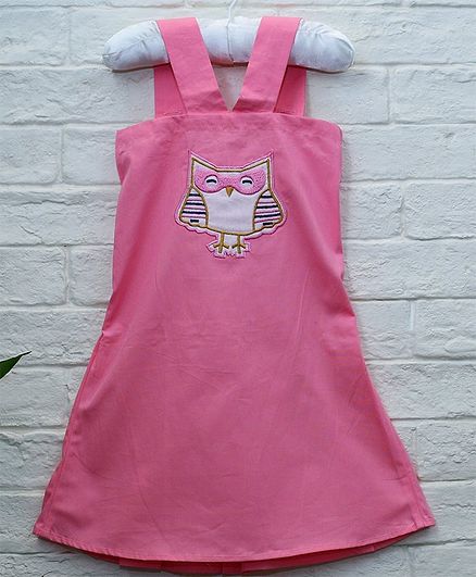 Mish Organic Owl Patch Sleeveless Organic Cotton Dress - Pink