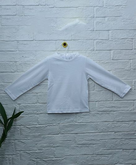 Mish Organic Solid Full Sleeves Organic Cotton T-Shirt - White