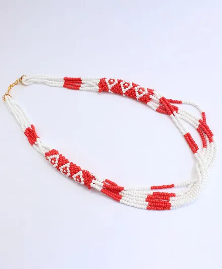 Pihoo Beaded Necklace - Red