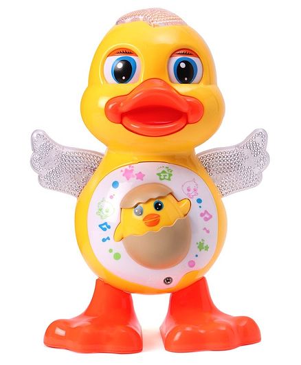 Syga Dancing Duck Toy With Music & Flashing Lights - Yellow