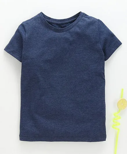 LC Waikiki Solid Half Sleeves Tee - Blue