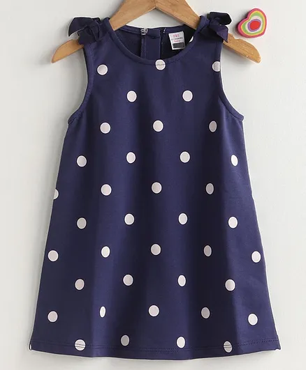 LC Waikiki Polka Dot Print Detailing Sleeveless Dress - Navy Blue