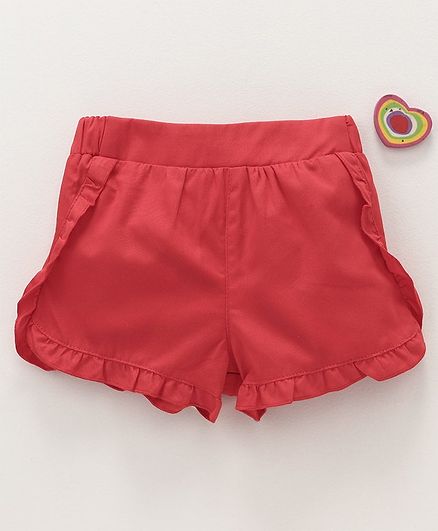 LC Waikiki Frilled Shorts - Red