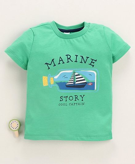 LC Waikiki Half Sleeves Marine Story Print Tee - Green