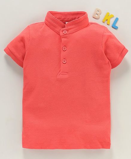 LC Waikiki Half Sleeves Solid T-Shirt - Dark Coral