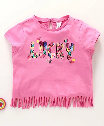 LC Waikiki Cap Sleeves Lucky Print Top - Pink