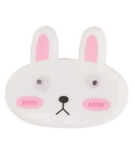 Yellow Bee Bunny Design Hair Clip - White