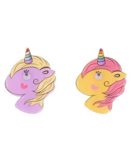 Yellow Bee Pack Of 2 Unicorn Decor Hair Clips - Purple & Yellow