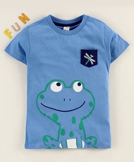 LC Waikiki Half Sleeves Frog Printed Tee - Blue