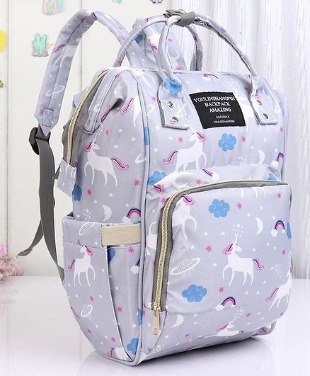 Backpack Style Diaper Bag - Grey