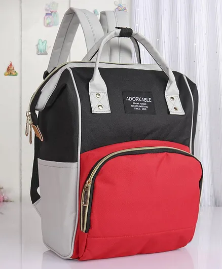Backpack Style Diaper Bag - Red Black